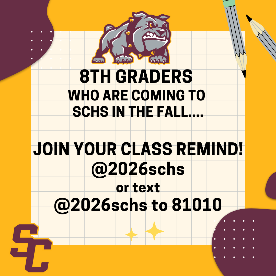  Flyer that says 8th Graders, Join Your Class Remind!